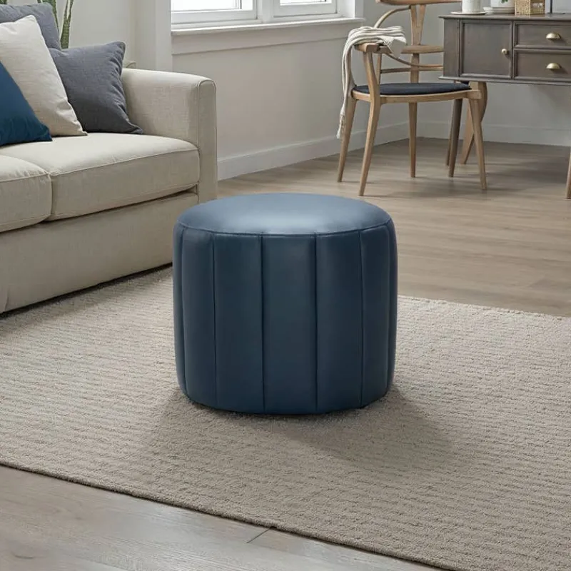 Round Pouf - Blue