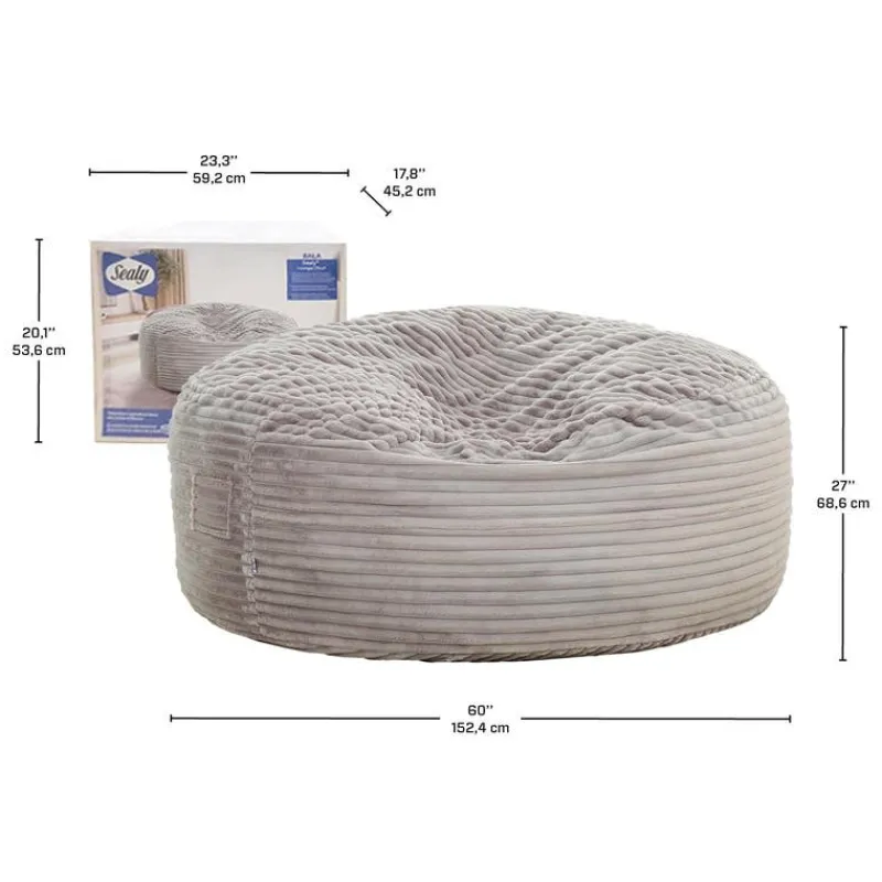 Sealy Corduroy Velvet Bean Bag -