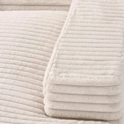 Sealy Corduroy Velvet Chaise - Cream