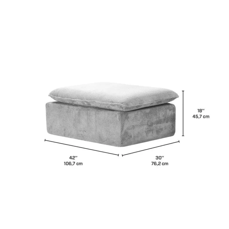 Sealy Rolled and Compressed Foam Ottoman