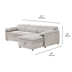 Sectional Bed and a Right-Side Chaise with Storage -