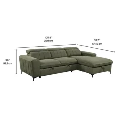 Sectional Bed with Chaise and Storage