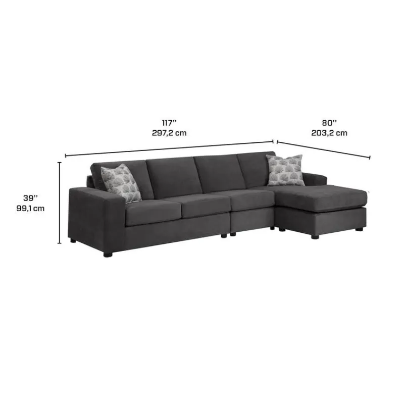 Sofa By Fancy Sectional with Reversible Chaise - Grey