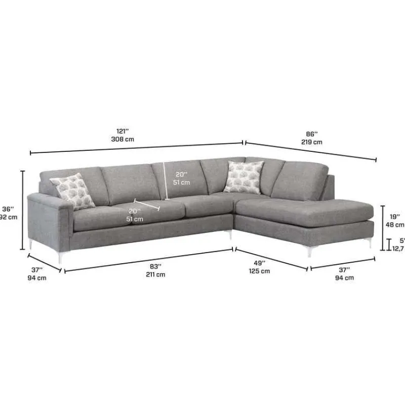 Sofa By Fancy Sectional with Right-Side Chaise