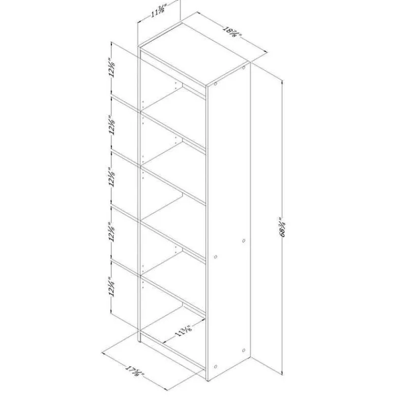 Meubles South Shore 5-Shelf Narrow Bookcase - South Shore