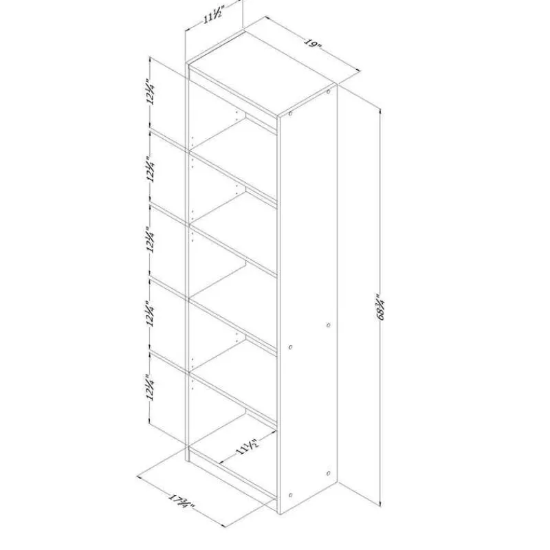 Meubles South Shore 5-Shelf Narrow Bookcase - South Shore