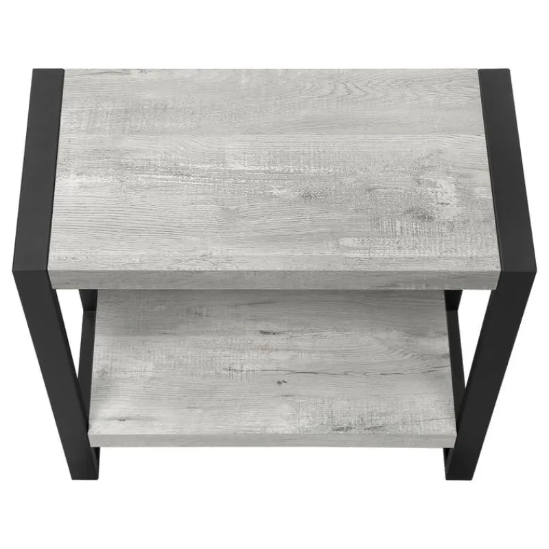Monarch Side table - 2 tiers / 1 shelf / rectangular - 24"h - reclaimed wood-loo -
