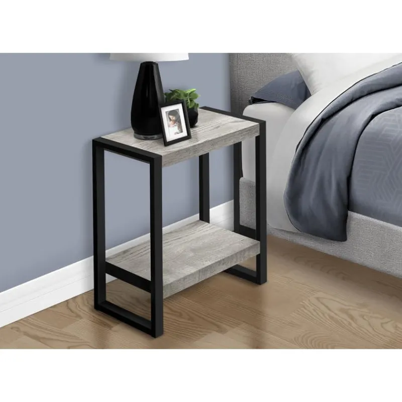 Monarch Side table - 2 tiers / 1 shelf / rectangular - 24"h - reclaimed wood-loo -