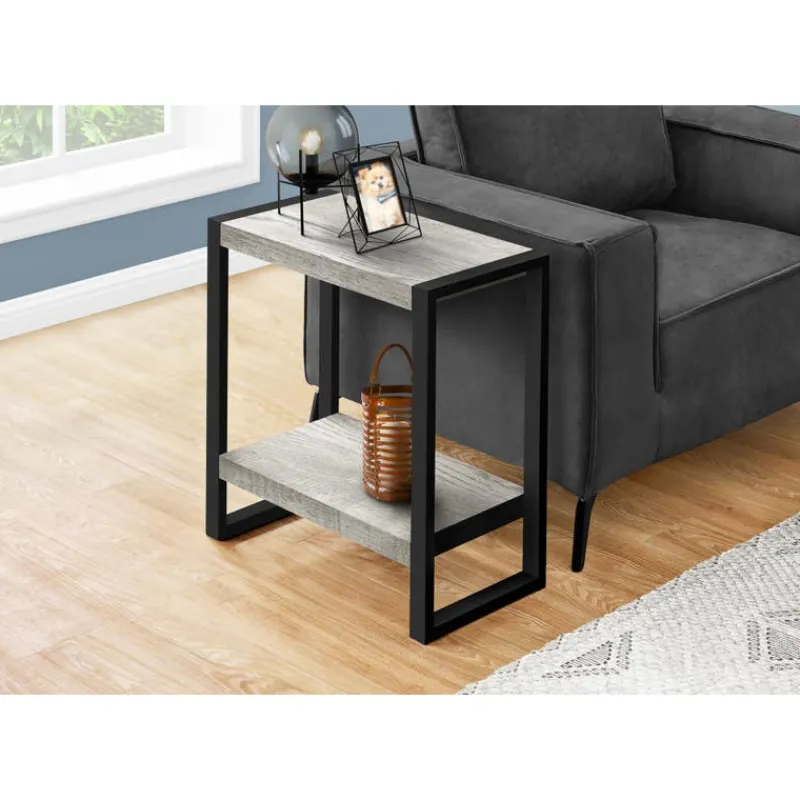 Monarch Side table - 2 tiers / 1 shelf / rectangular - 24"h - reclaimed wood-loo -