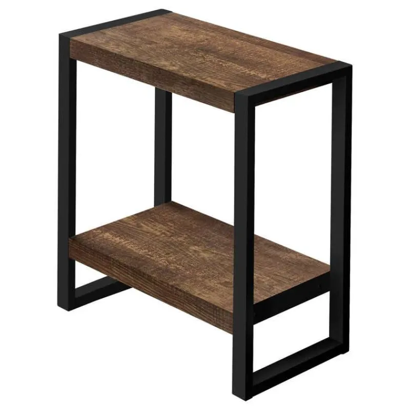 Monarch Side table - 2 tiers / 1 shelf / rectangular - 24"h - reclaimed wood-lo -