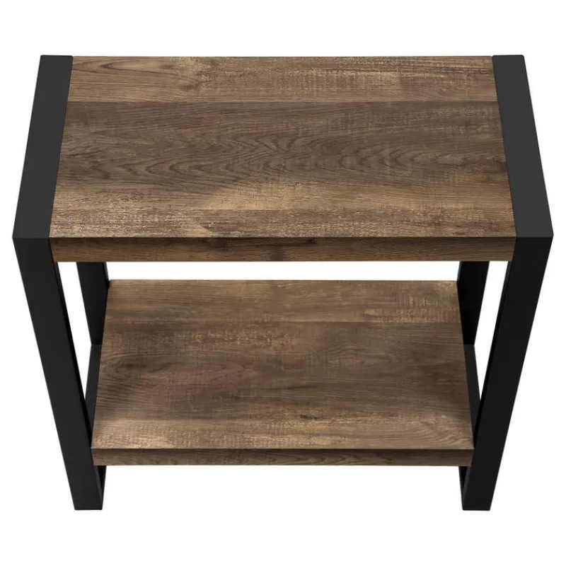 Monarch Side table - 2 tiers / 1 shelf / rectangular - 24"h - reclaimed wood-lo -