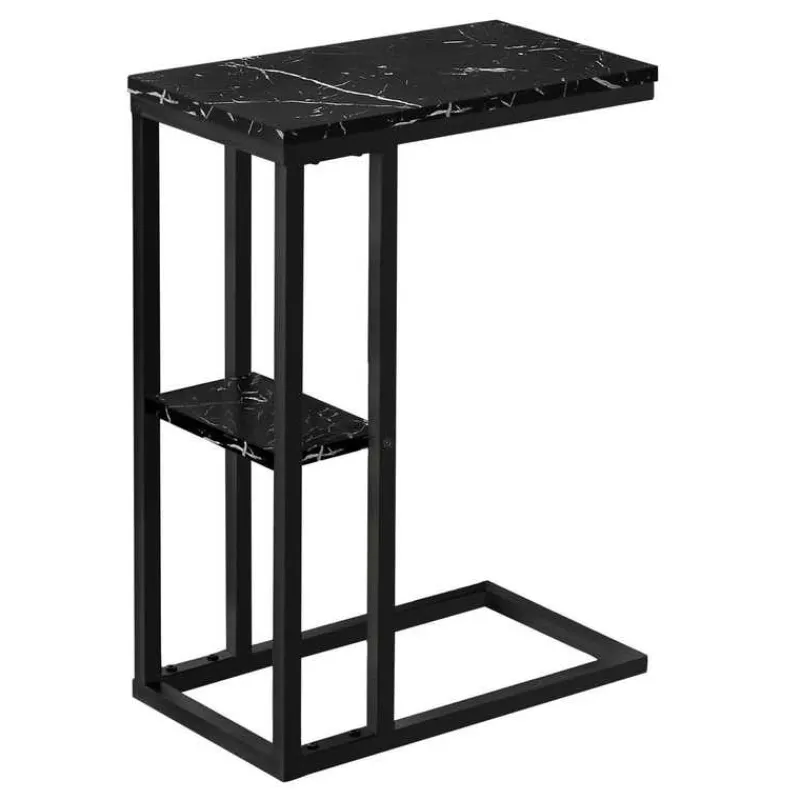 Monarch Side table / c table - 1 storage shelf / rectangular - 25"h - marble-lo -