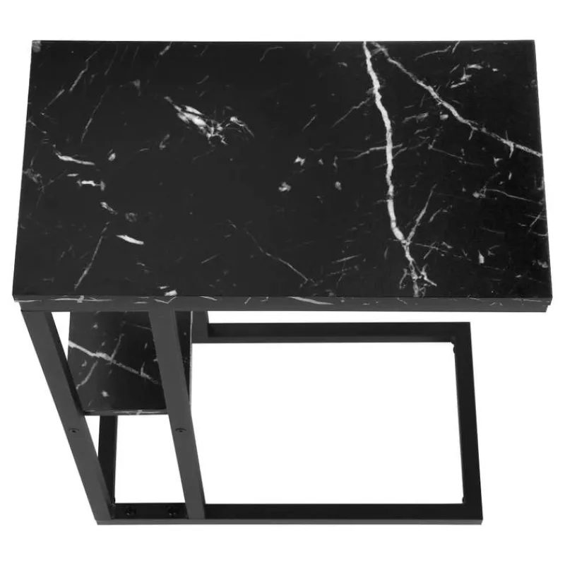 Monarch Side table / c table - 1 storage shelf / rectangular - 25"h - marble-lo -