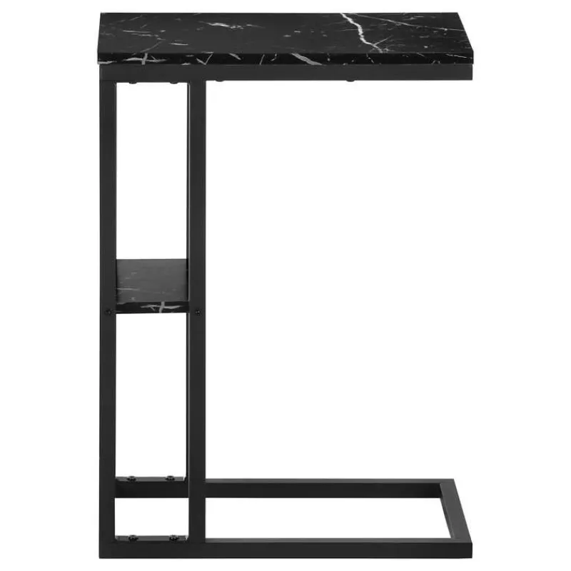 Monarch Side table / c table - 1 storage shelf / rectangular - 25"h - marble-lo -