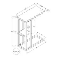 Monarch Side table / c table - 1 storage shelf / rectangular - 25"h - /blac -