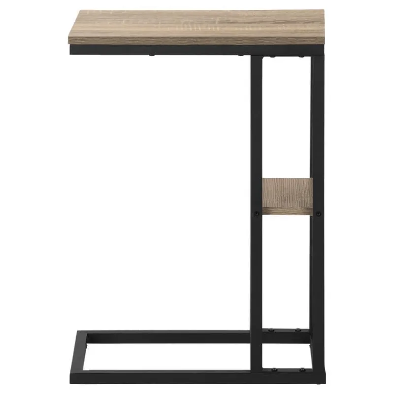 Monarch Side table / c table - 1 storage shelf / rectangular - 25"h - /blac -