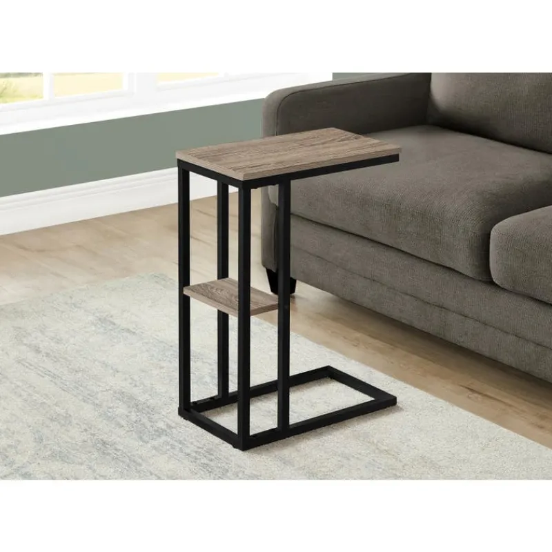 Monarch Side table / c table - 1 storage shelf / rectangular - 25"h - /blac -