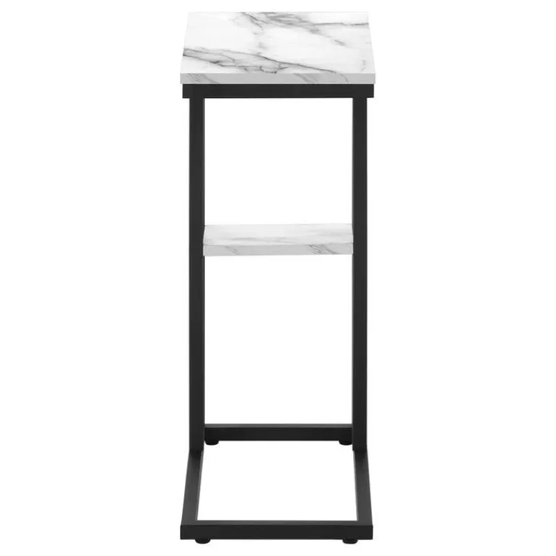 Monarch Side table / c table - 1 storage shelf / rectangular - 25"h - marble-lo -