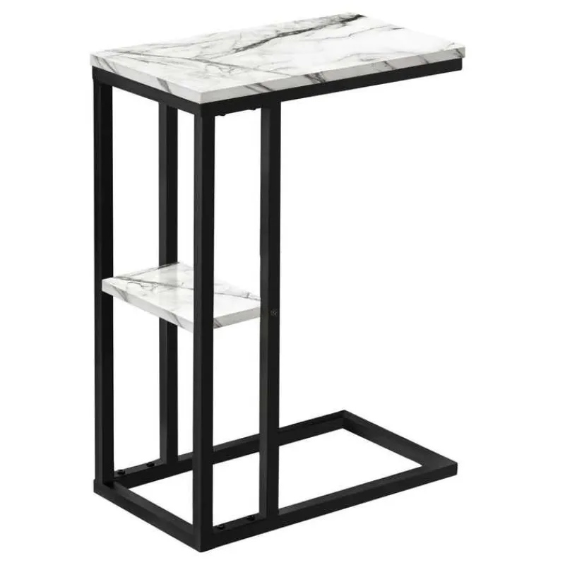 Monarch Side table / c table - 1 storage shelf / rectangular - 25"h - marble-lo -