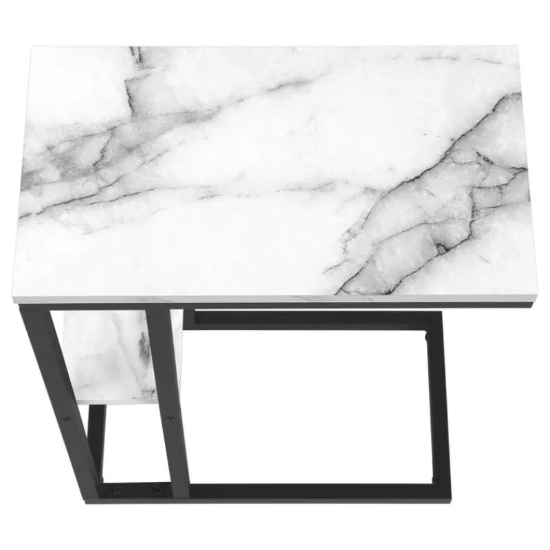 Monarch Side table / c table - 1 storage shelf / rectangular - 25"h - marble-lo -