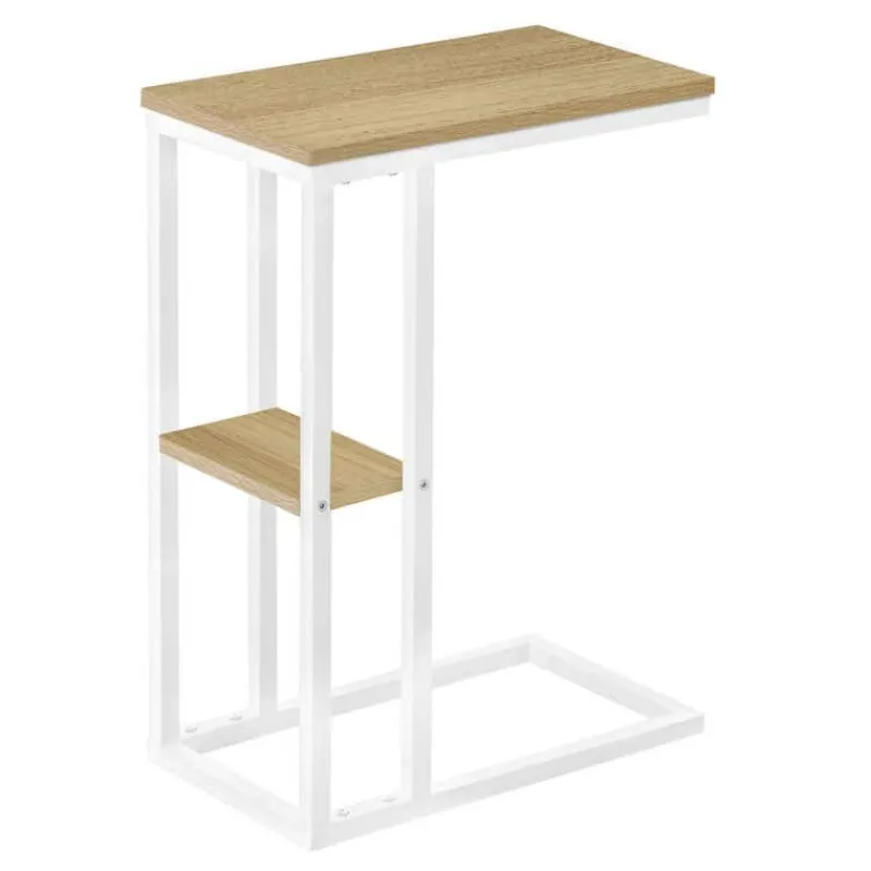 Monarch Side table / c table - 1 storage shelf / rectangular - 25"h - /white m -