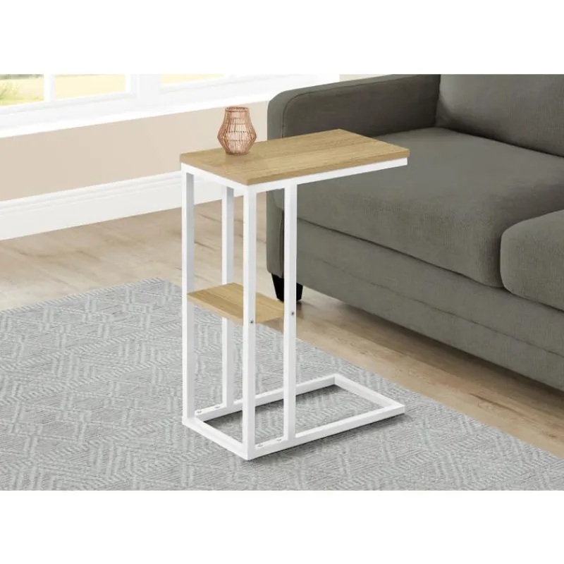 Monarch Side table / c table - 1 storage shelf / rectangular - 25"h - /white m -