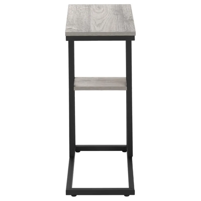 Monarch Side table / c table - 1 storage shelf / rectangular - 25"h - /black meta -