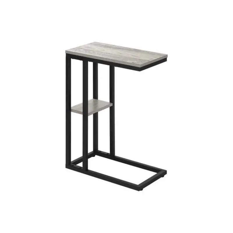 Monarch Side table / c table - 1 storage shelf / rectangular - 25"h - /black meta -