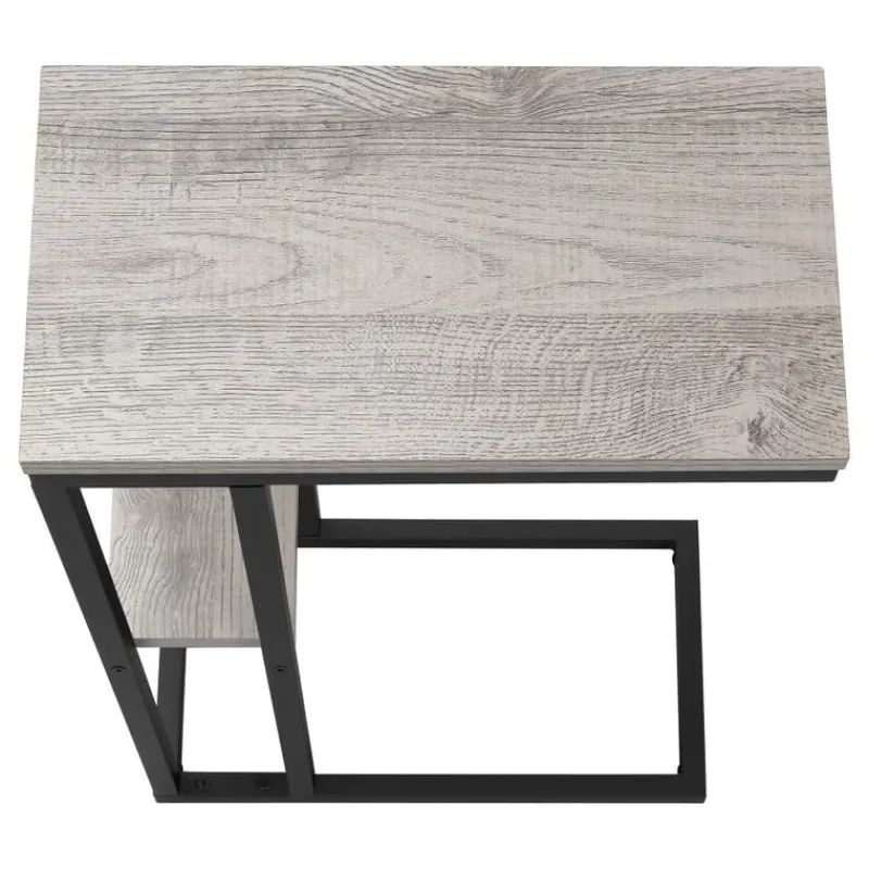 Monarch Side table / c table - 1 storage shelf / rectangular - 25"h - /black meta -