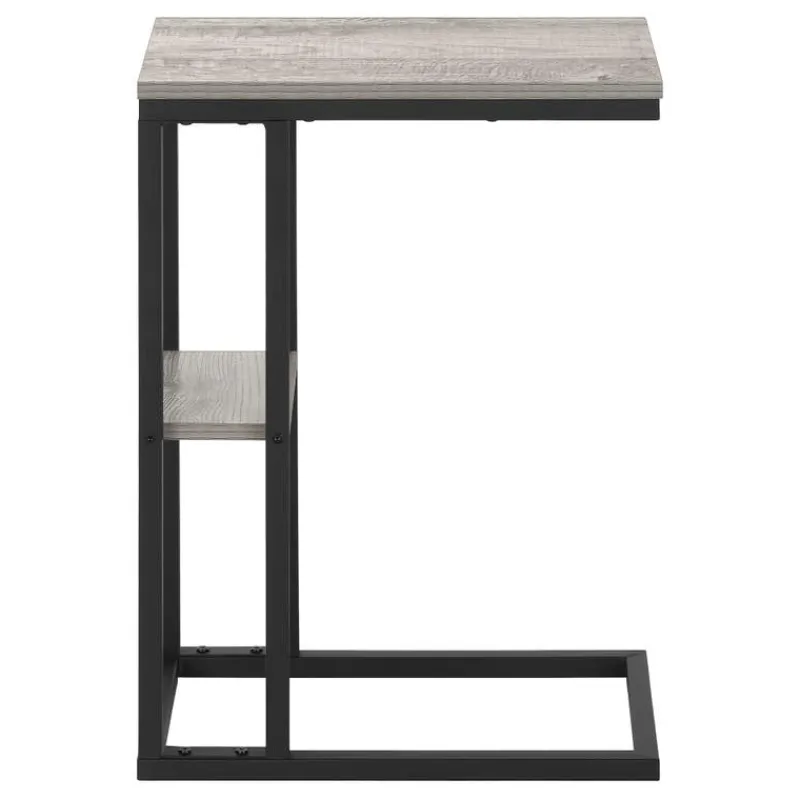 Monarch Side table / c table - 1 storage shelf / rectangular - 25"h - /black meta -