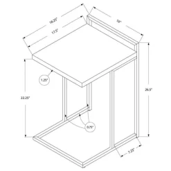 Monarch Side table / c table - thick-panel top / wide / rectangular - 25"h - re -
