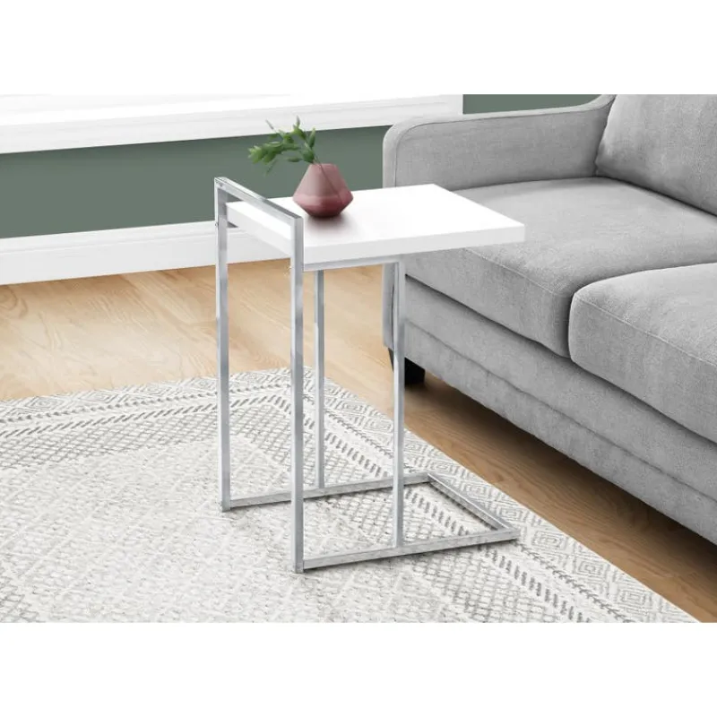 Monarch Side table / c table - thick-panel top / wide / rectangular - 25"h - glossy w -