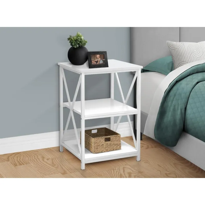 Monarch Side table / nightstand - 3 tiers / 2 shelves / square - 26"h - / -