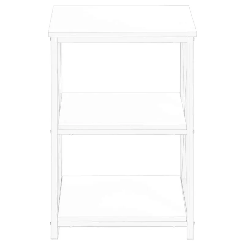Monarch Side table / nightstand - 3 tiers / 2 shelves / square - 26"h - / -