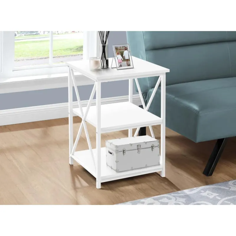 Monarch Side table / nightstand - 3 tiers / 2 shelves / square - 26"h - / -