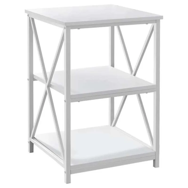 Monarch Side table / nightstand - 3 tiers / 2 shelves / square - 26"h - / -