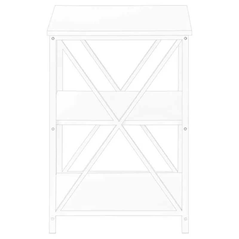 Monarch Side table / nightstand - 3 tiers / 2 shelves / square - 26"h - / -