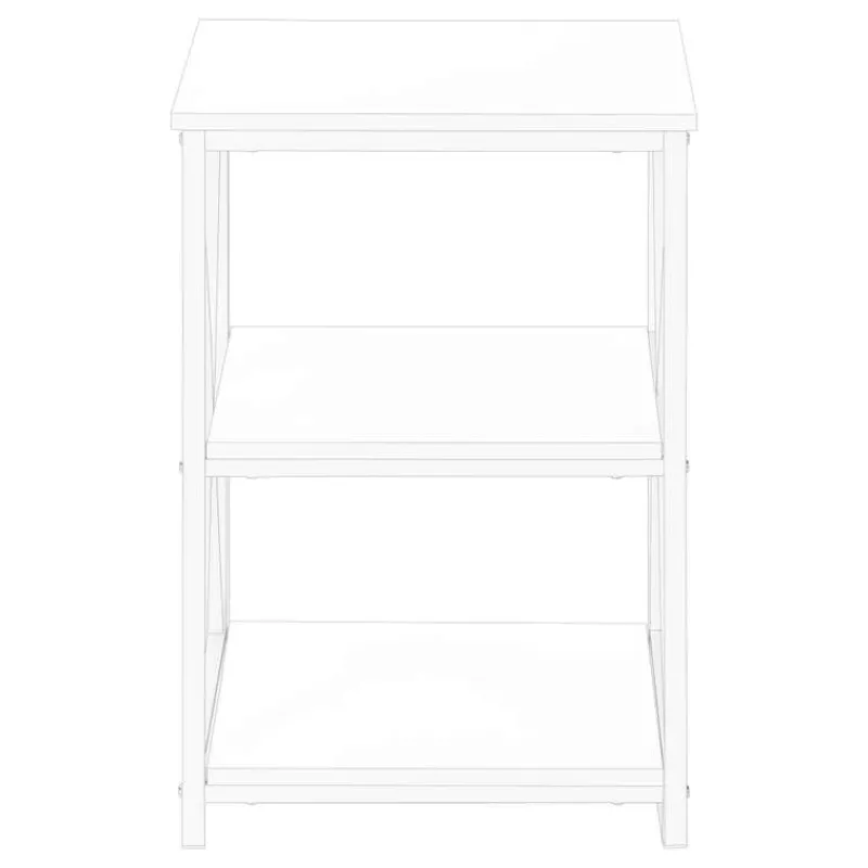 Monarch Side table / nightstand - 3 tiers / 2 shelves / square - 26"h - / -