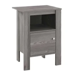 Monarch Side table / nightstand - open shelf / storage cabinet / rectangular / square -