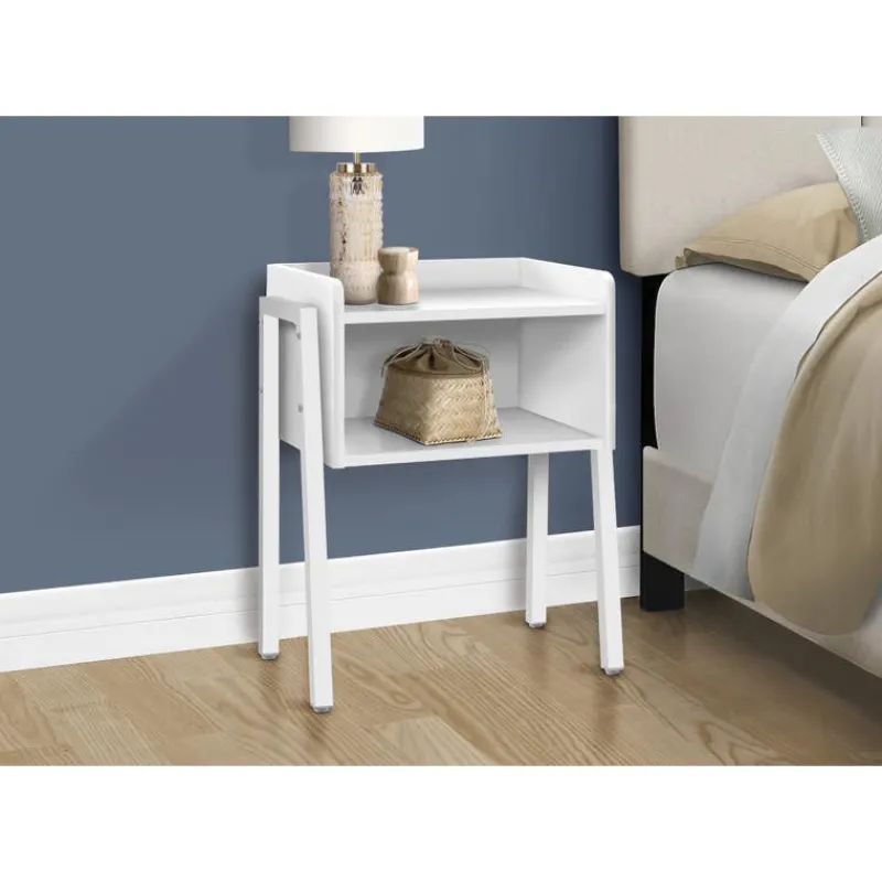 Monarch Side table / nightstand - tray top / 1 storage cubby / rectangular - 23"h - w -