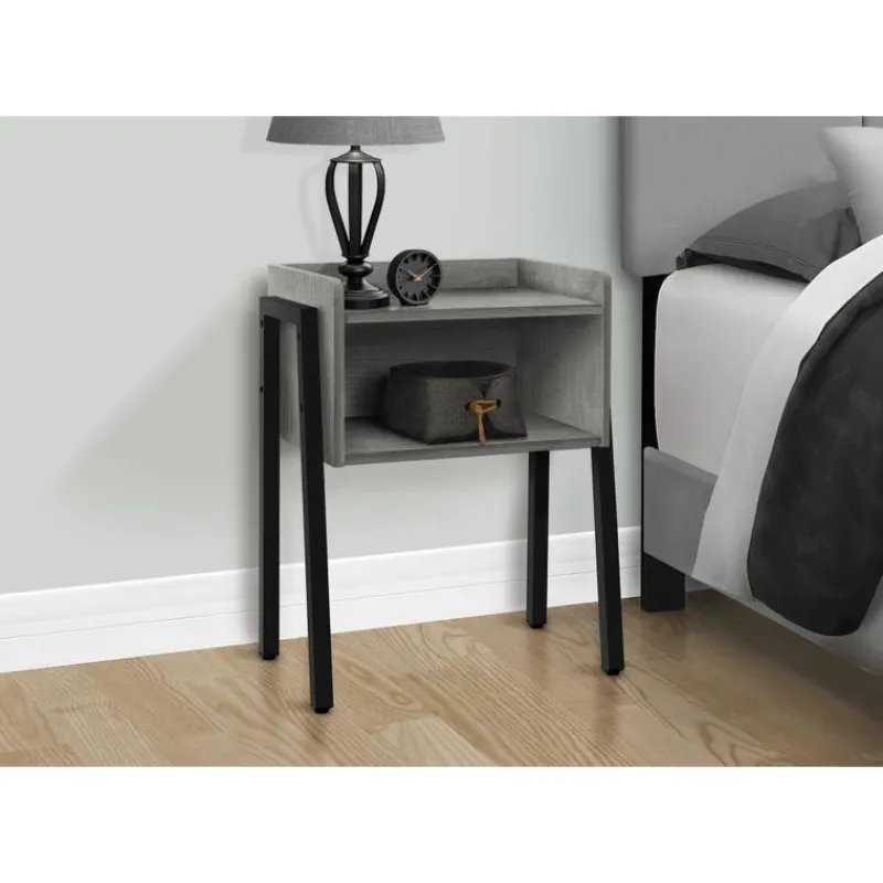 Monarch Side table / nightstand - tray top / 1 storage cubby / rectangular - 23"h - g -