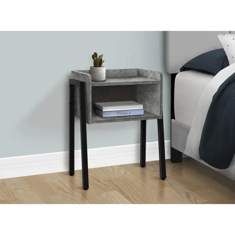 Monarch Side table / nightstand - tray top / 1 storage cubby / rectangular - 23"h - g -