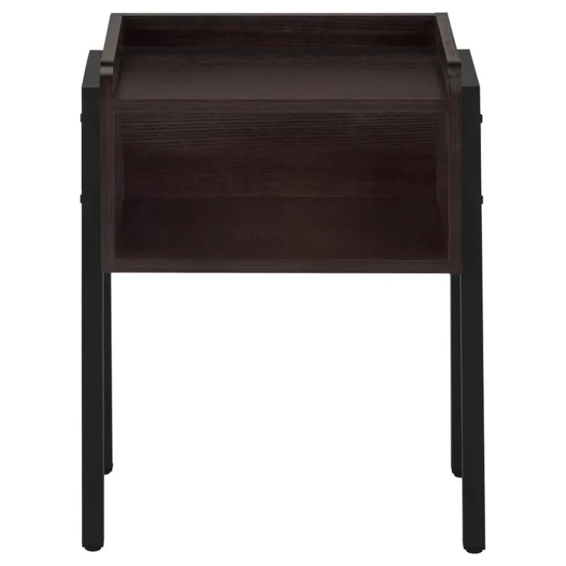 Monarch Side table / nightstand - tray top / 1 storage cubby / rectangular - 23"h - e -
