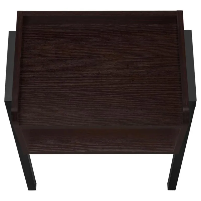 Monarch Side table / nightstand - tray top / 1 storage cubby / rectangular - 23"h - e -