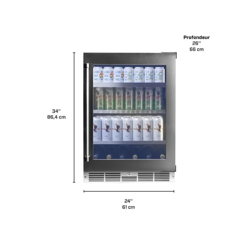 Danby SILHOUETTE 24″ Built-in Beverage Center 24" - SPRBC052D3SS