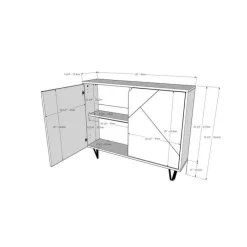 Nexera Slim 2-Door Storage Cabinet, -