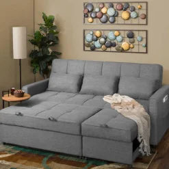 Sofa Bed with Side Storage Pockets