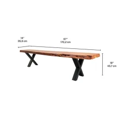 Solid Wood Bench - 84"