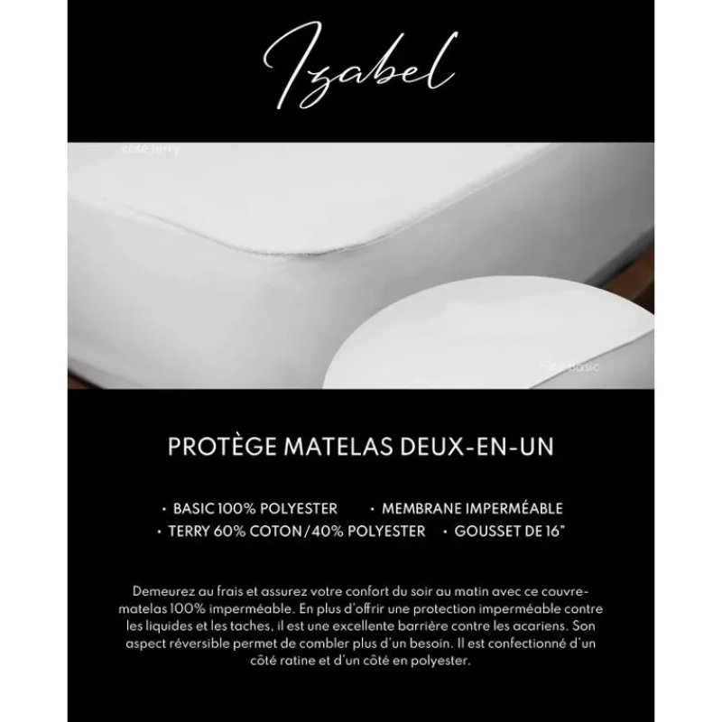 Split-Head Fresh Waterproof and Reversible Mattress Protector - Queen