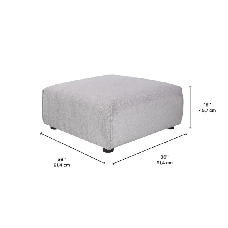 Sofa By Fancy Square Ottoman - 36" x 36"